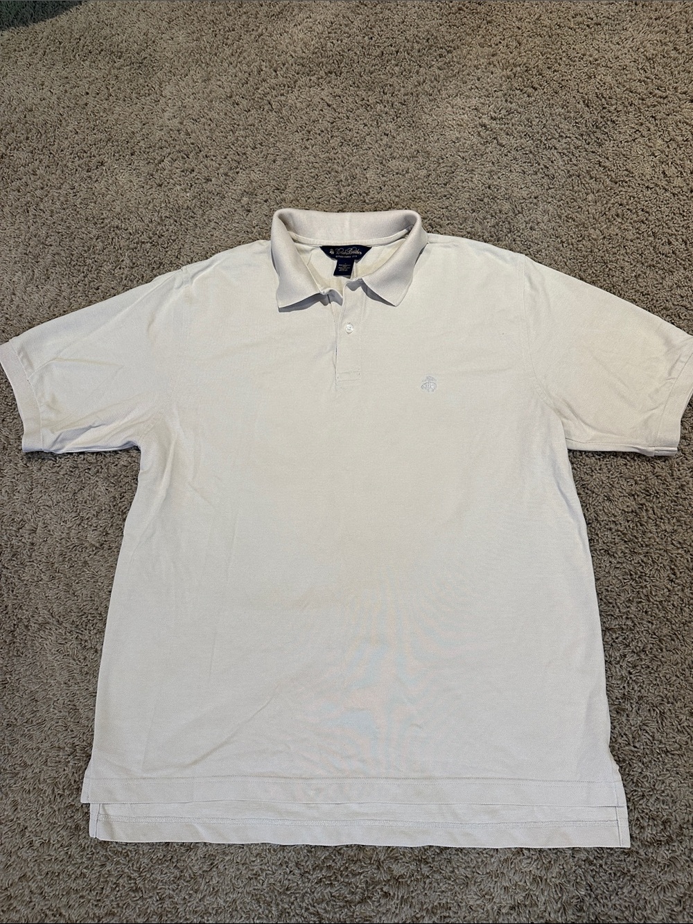 Classic Men's Tan Brooks Brothers Polo Shirt Sz L